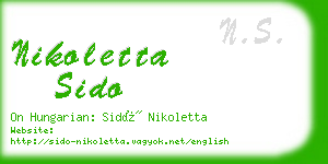 nikoletta sido business card